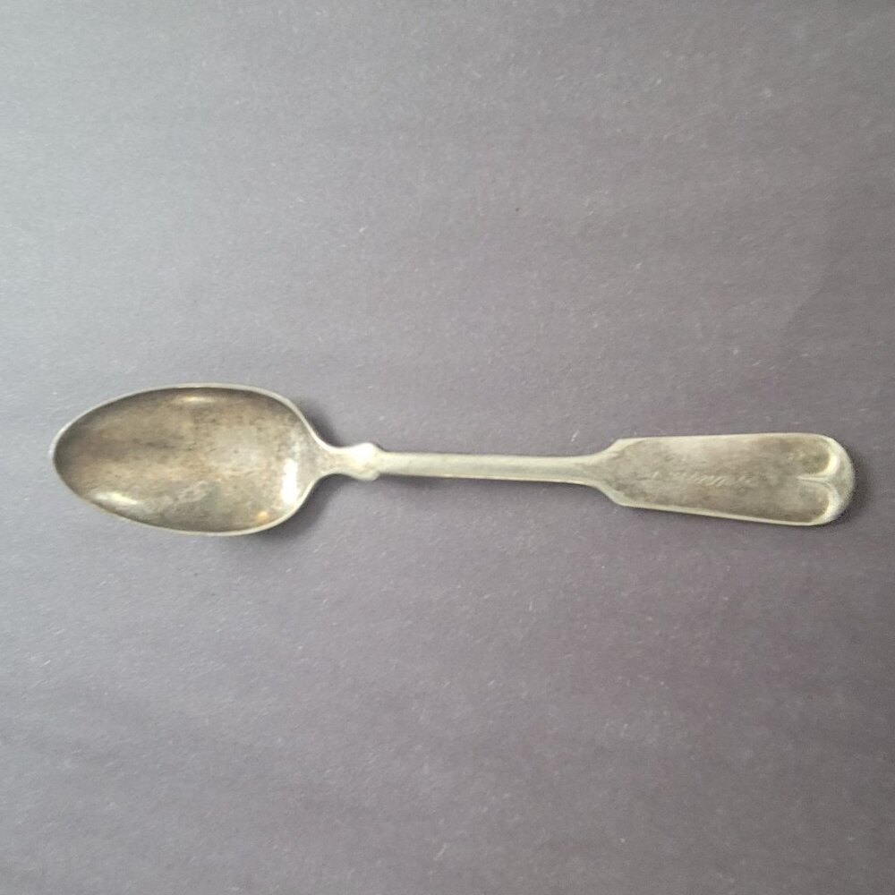Antique 1847 Rogers Bros XI Silver Plated Spoon 5.5" Engraved Mummie